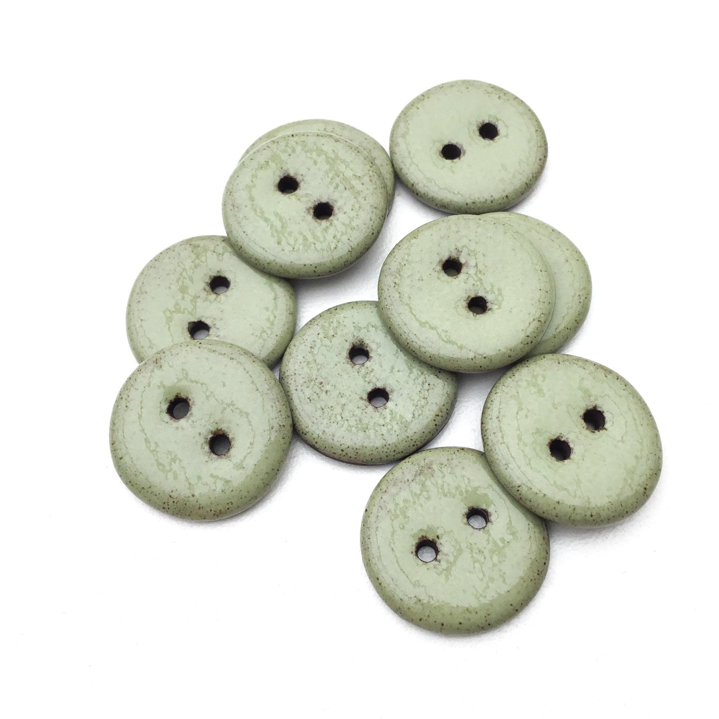 Sage Green Black Clay Button  3/4"