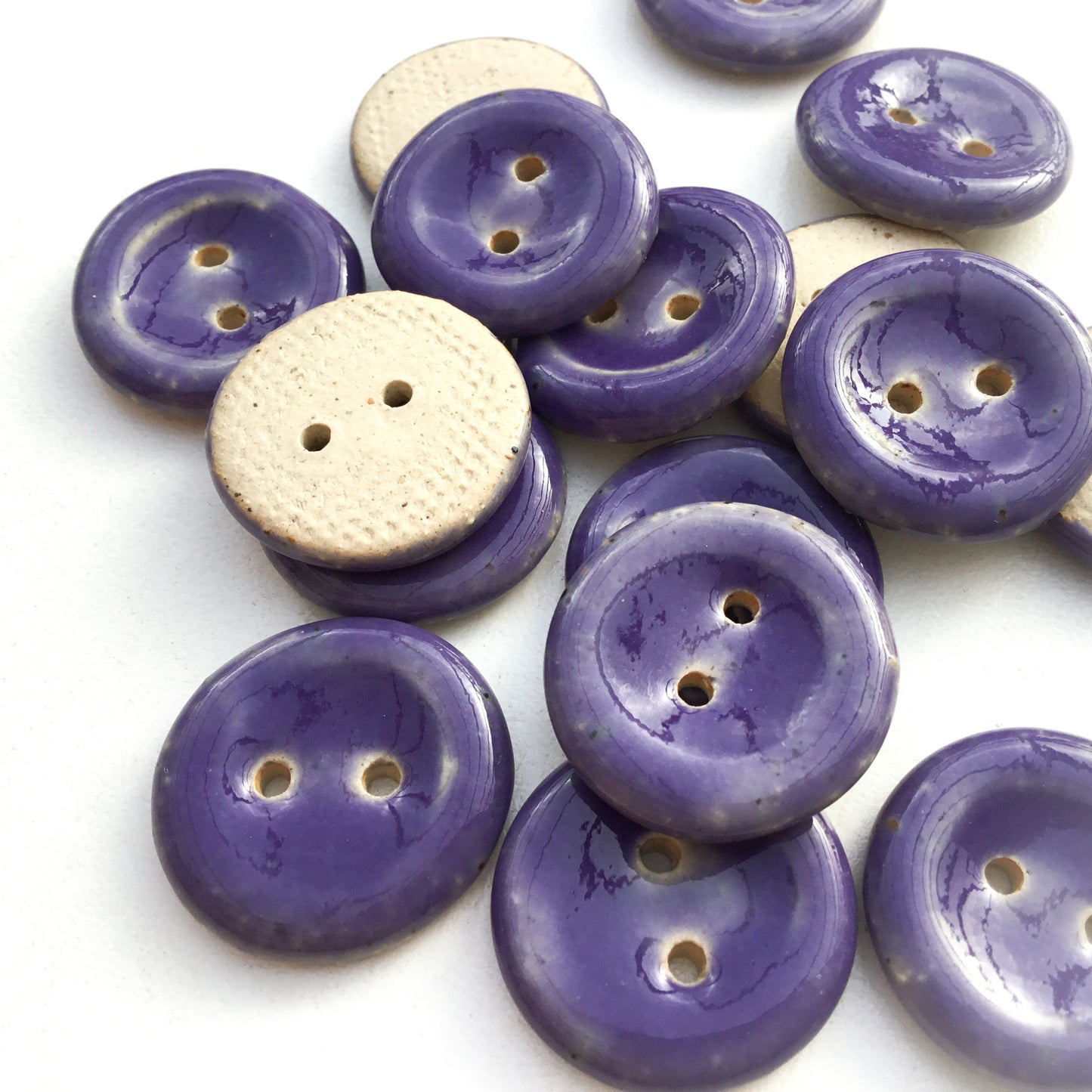 Deep Purple Stoneware Buttons - 3/4"