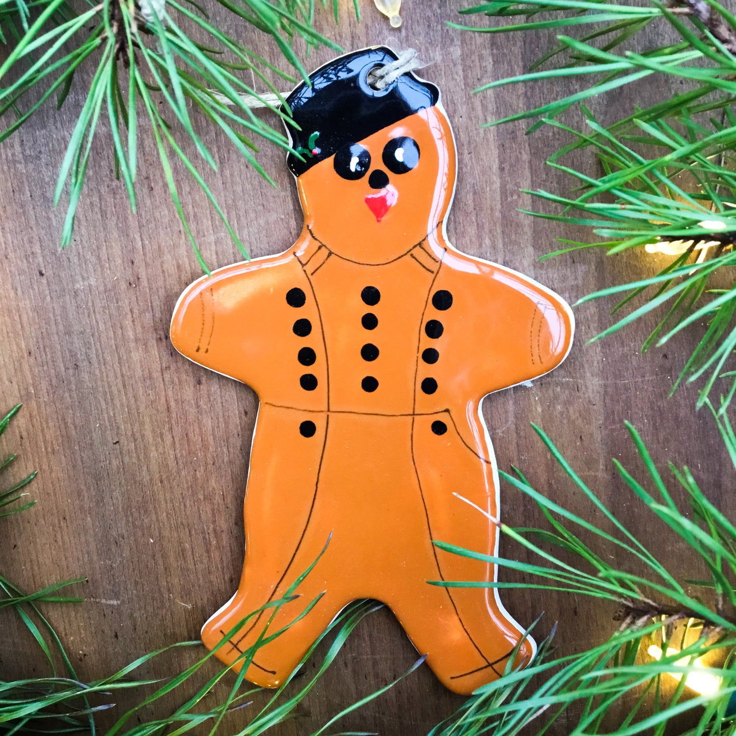 Gingerbread Man Ceramic Ornament