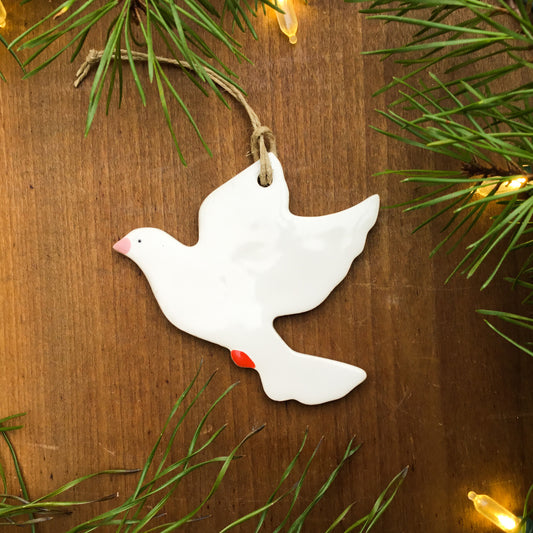 White Dove Ceramic Ornaments