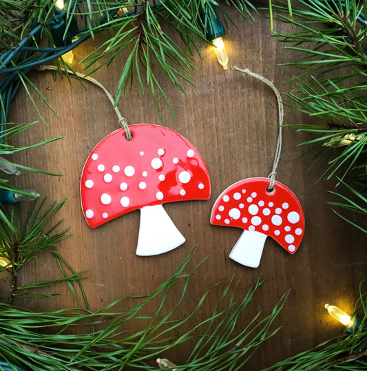 Amanita Mushroom Ceramic Ornaments