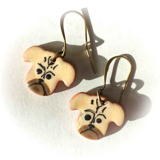 *Reserved* Ceramic Dog Earrings