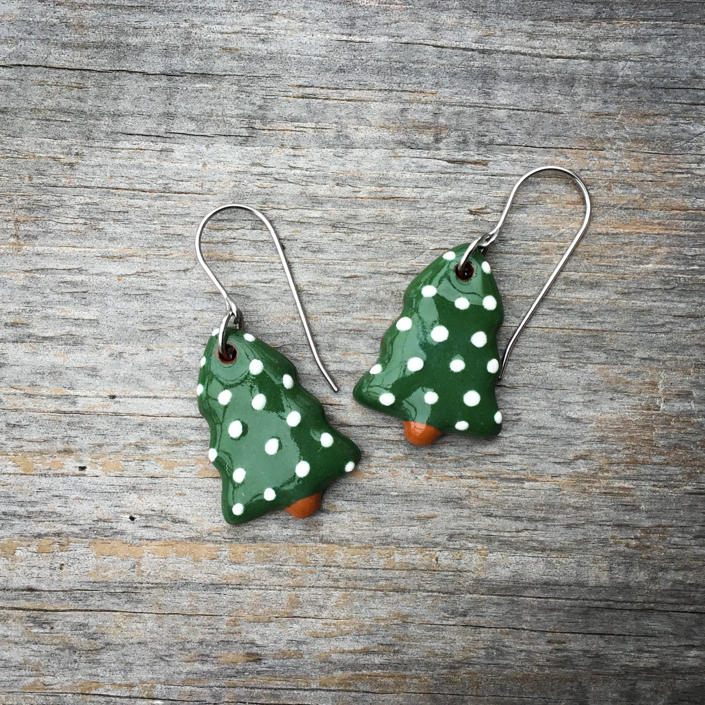 Christmas Tree Ceramic Earrings