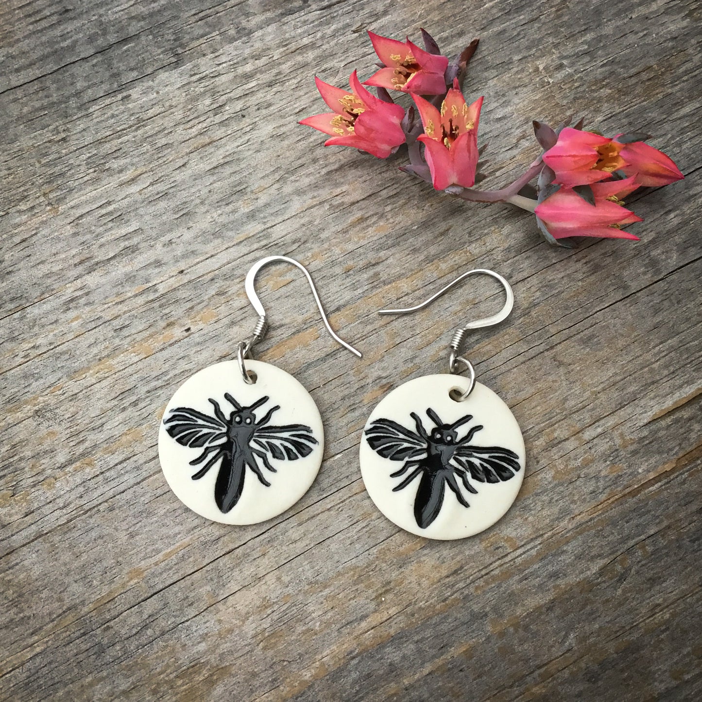 Porcelain Honeybee Earrings