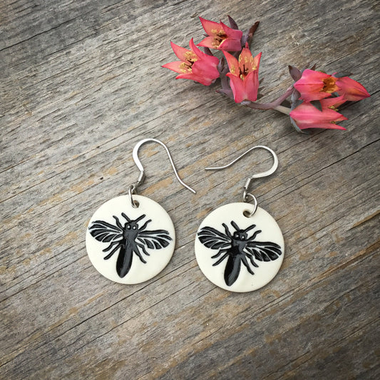 Porcelain Honeybee Earrings