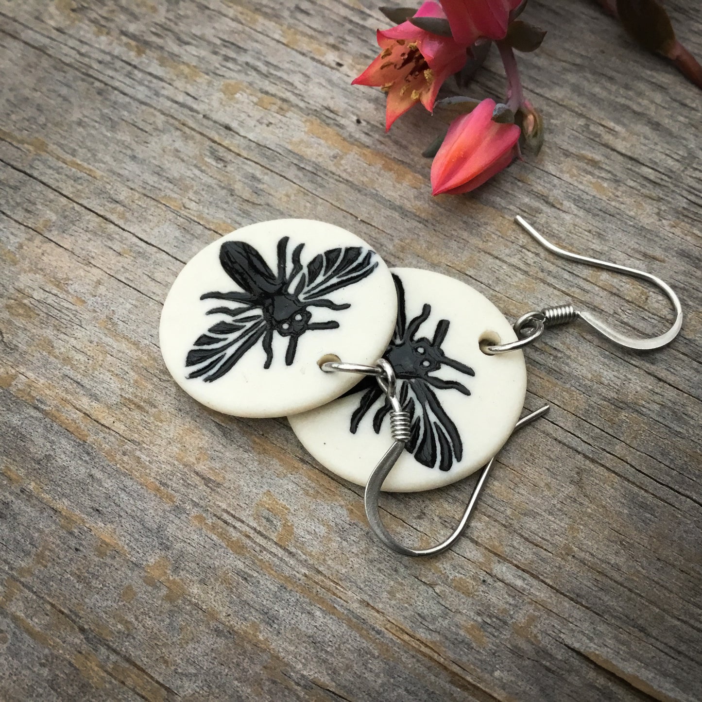 Porcelain Honeybee Earrings