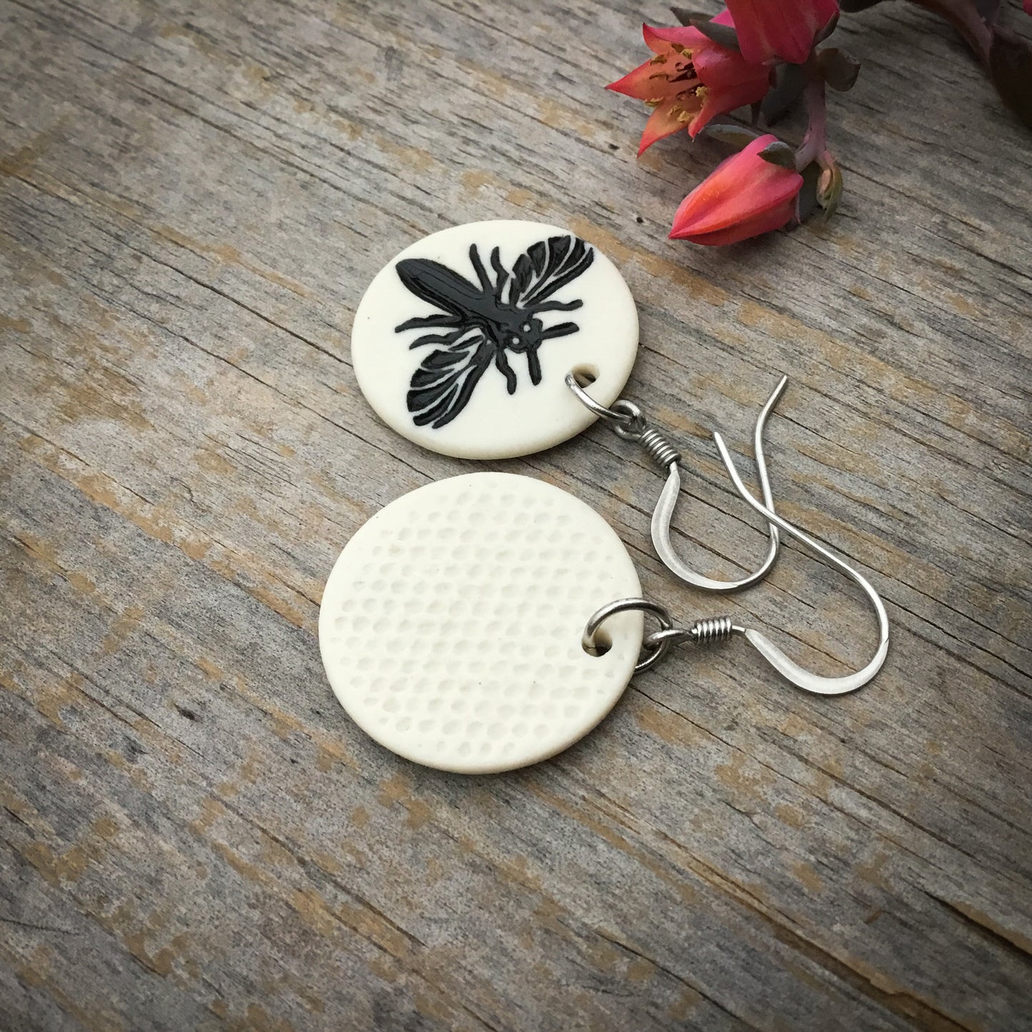 Porcelain Honeybee Earrings