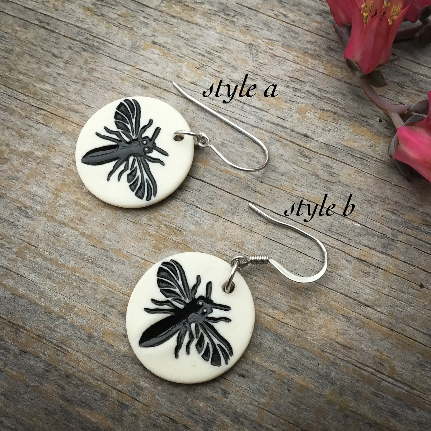 Porcelain Honeybee Earrings