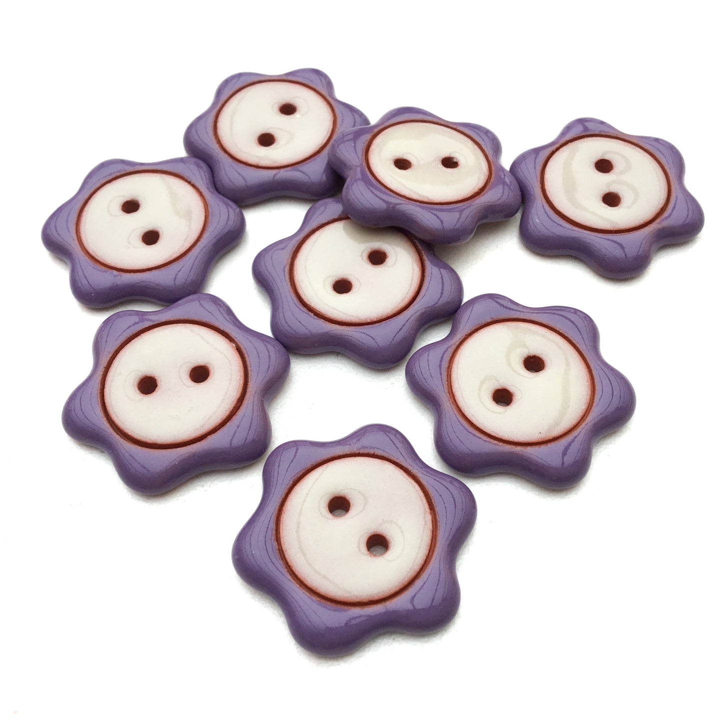 'Floral Darlings' Flower Buttons - True Purple 7/8"