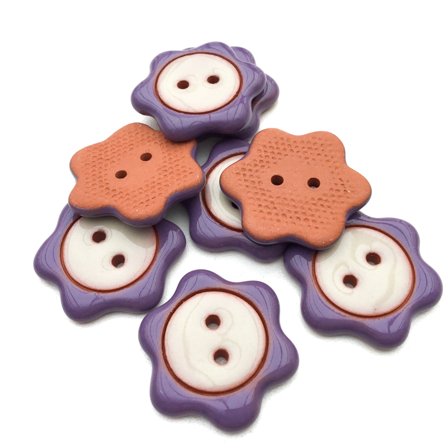 'Floral Darlings' Flower Buttons - True Purple 7/8"