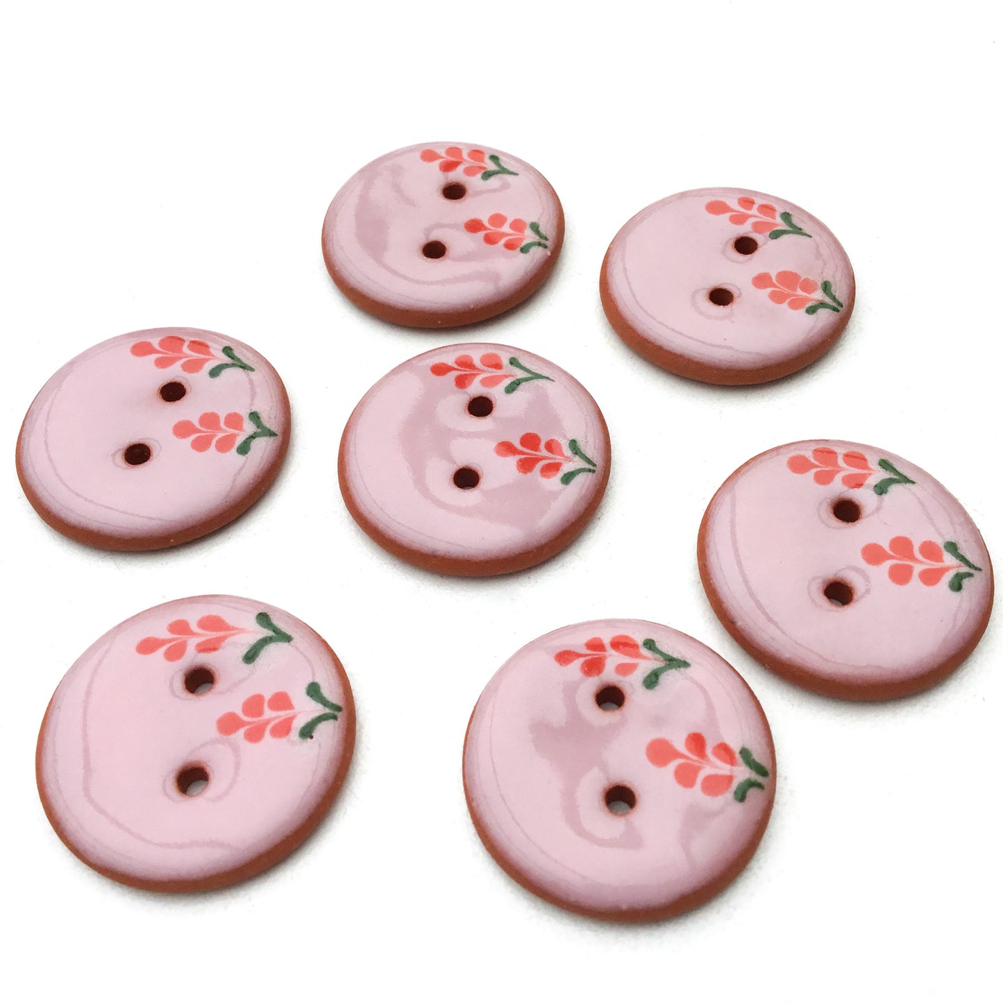 Pink Delphinium Buttons  7/8"