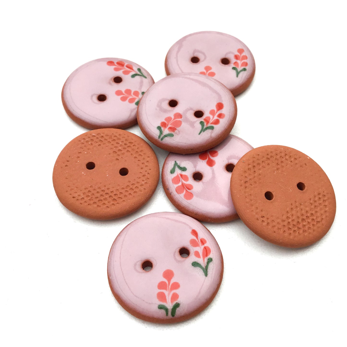 Pink Delphinium Buttons  7/8"