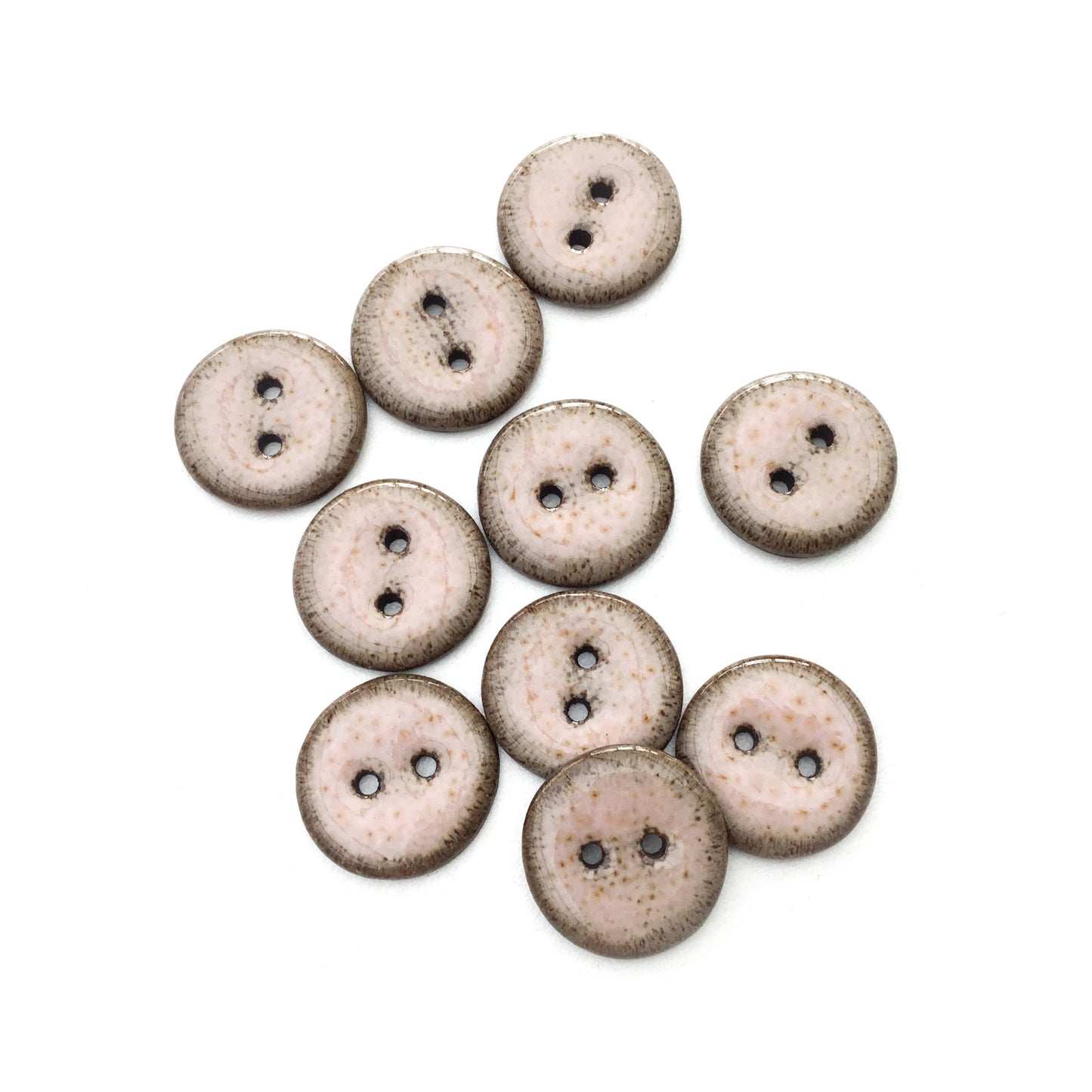 Earthy Pink Black Clay Buttons  3/4"