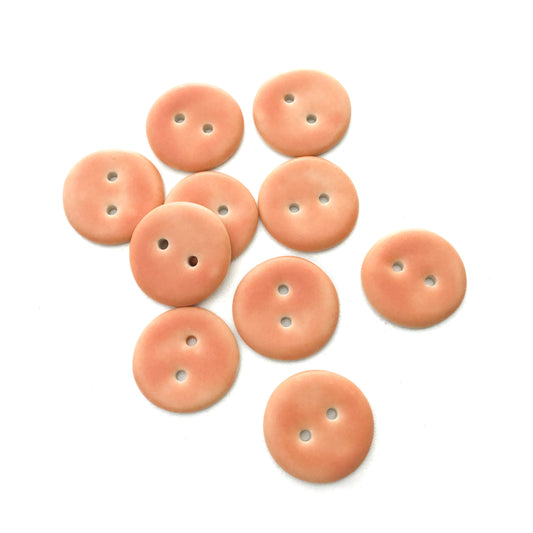 Matte Peach Porcelain Button  7/8"