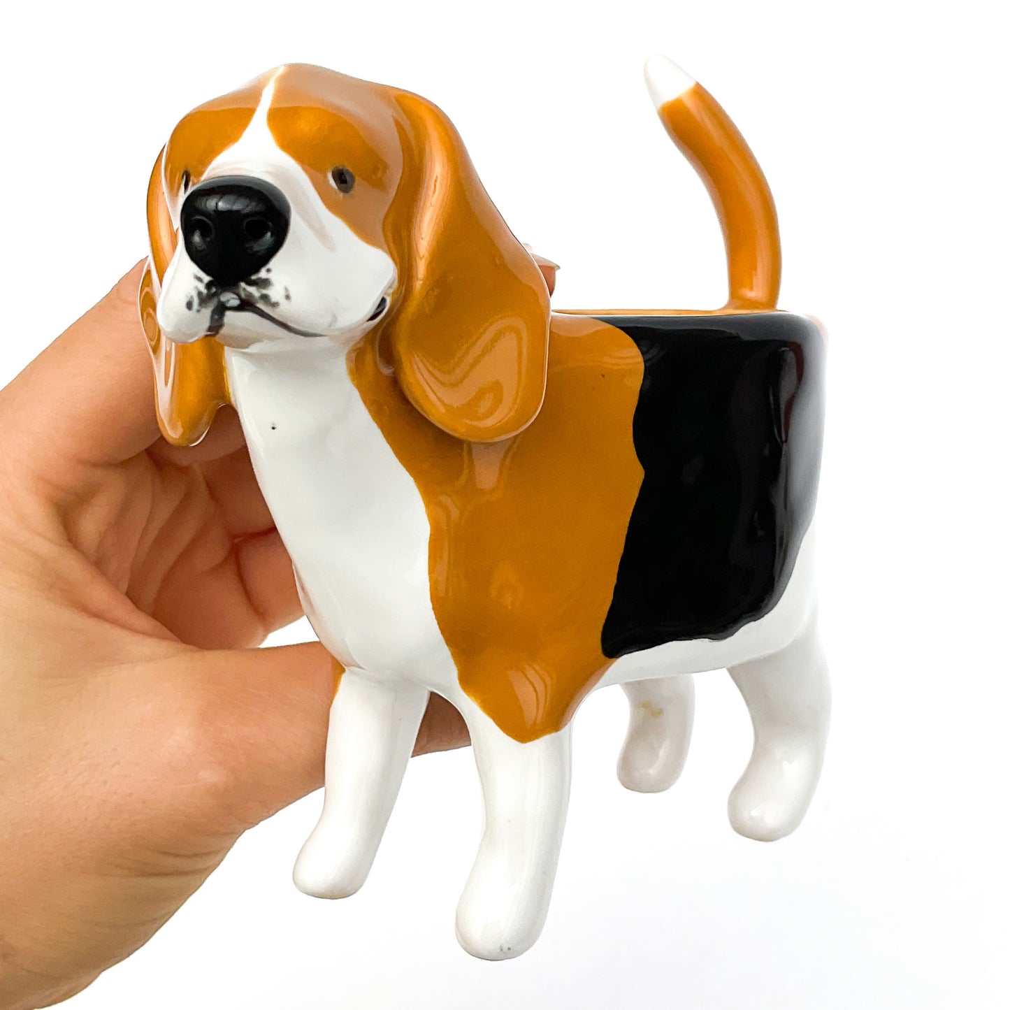 Beagle Dog Planter - Ceramic Dog Plant Pot