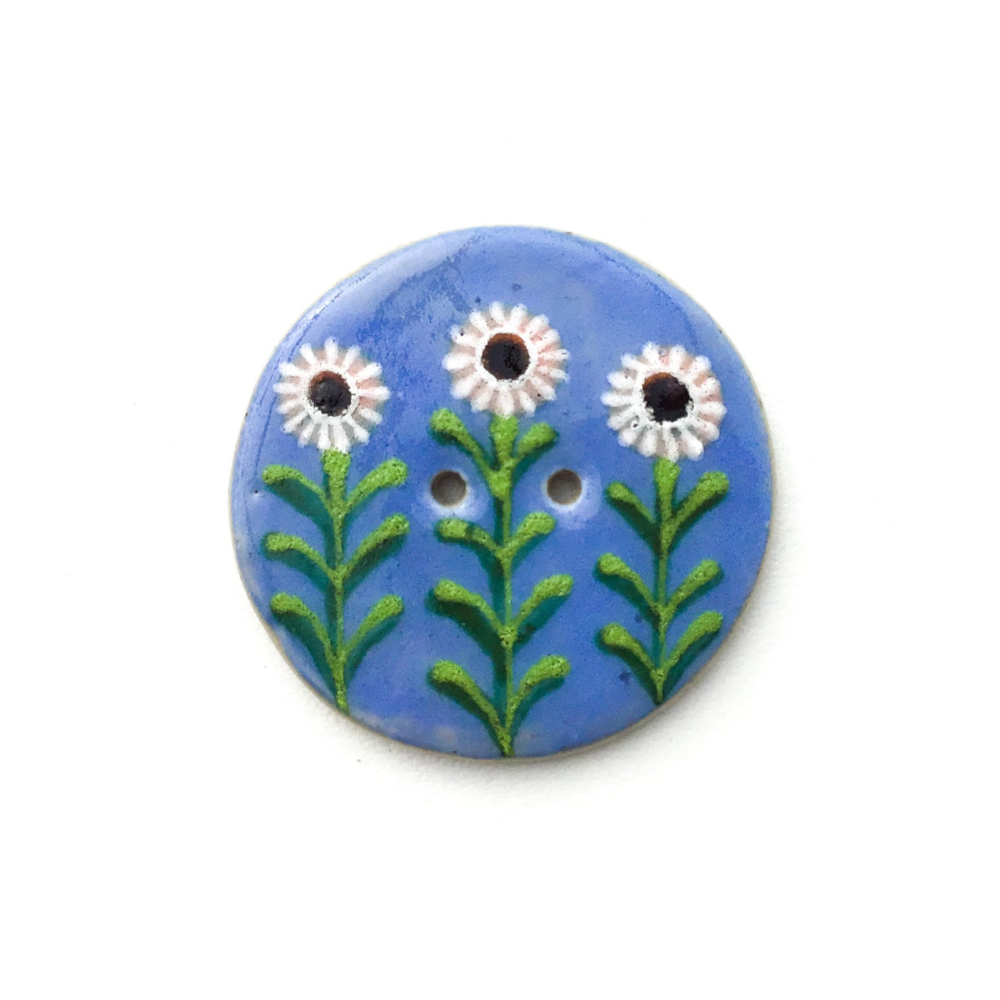 Folk Flowers Stoneware Buttons- 1 3/8"