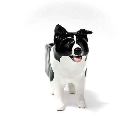 Border Collie Dog Planter - Ceramic Dog Plant Pot