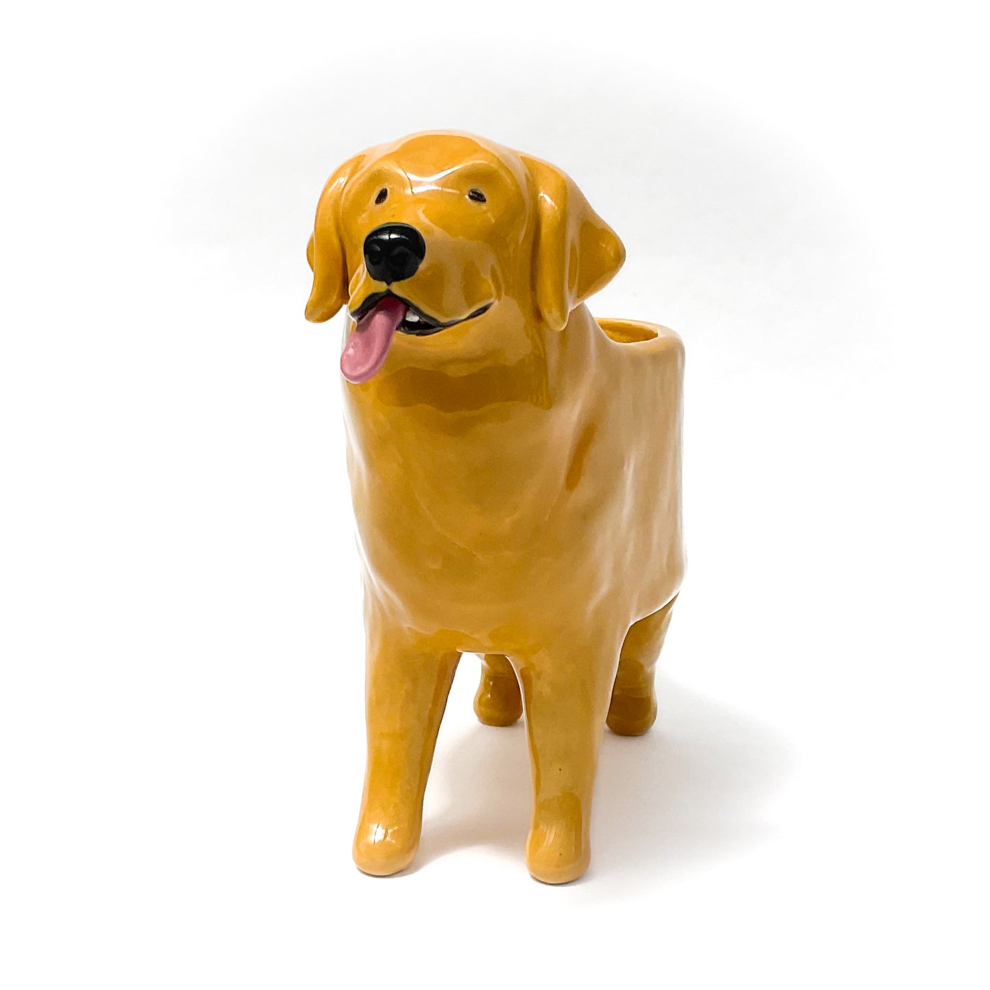 Golden Retriever Dog Planter - Ceramic Dog Plant Pot