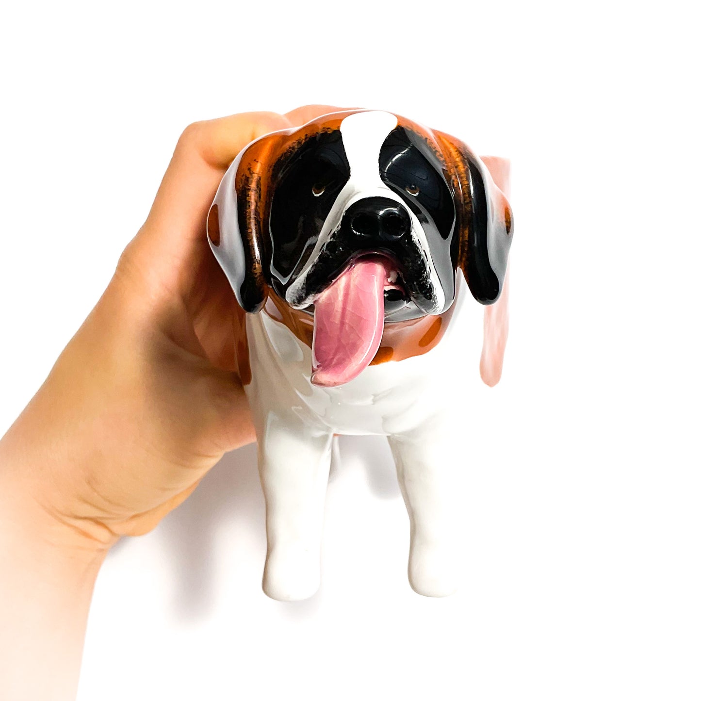 Saint Bernard Dog Planter - Ceramic Dog Plant Pot