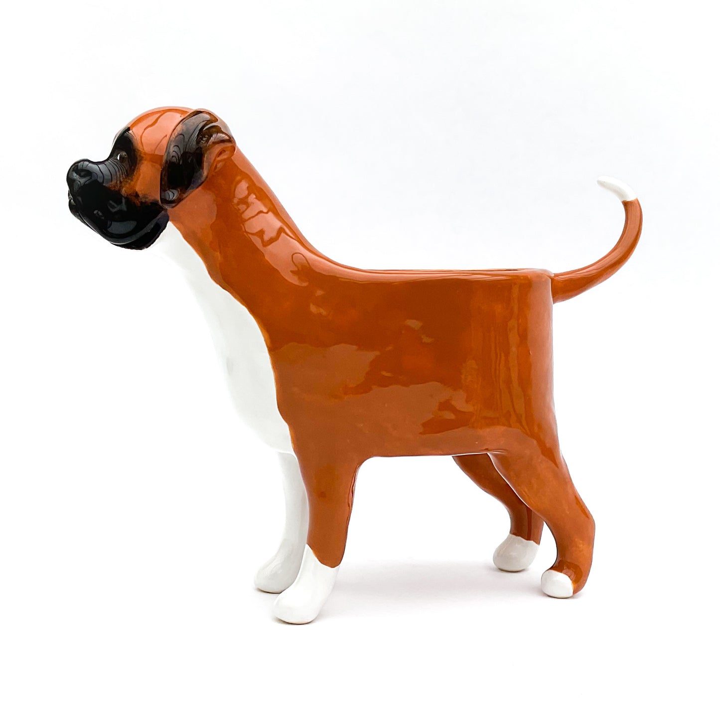 Boxer Dog Planter - Ceramic Dog Plant Pot