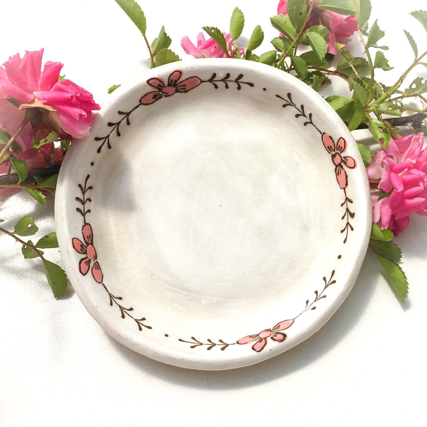 Vintage Flowers Ceramic Notion Dishes