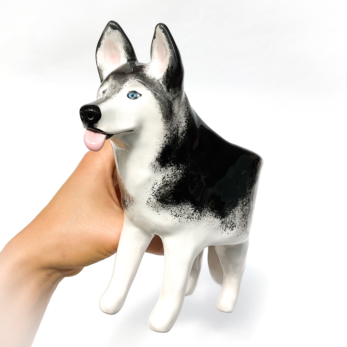 Husky Dog Planter - Ceramic Dog Plant Pot