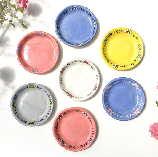 Vintage Flowers Ceramic Notion Dishes