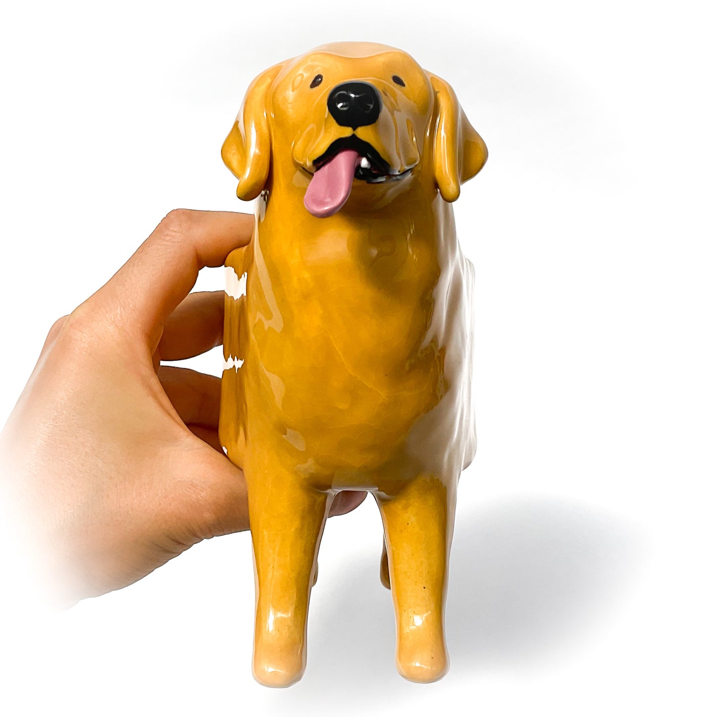 Golden Retriever Dog Planter - Ceramic Dog Plant Pot