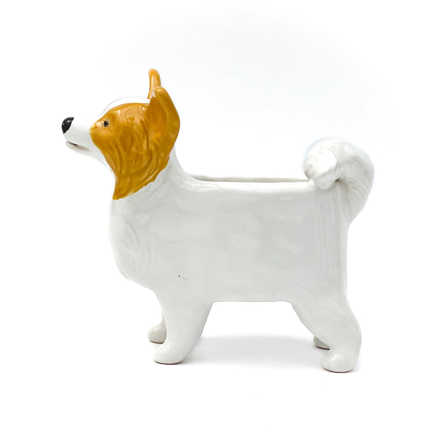 Papillon Dog Planter - Ceramic Dog Plant Pot