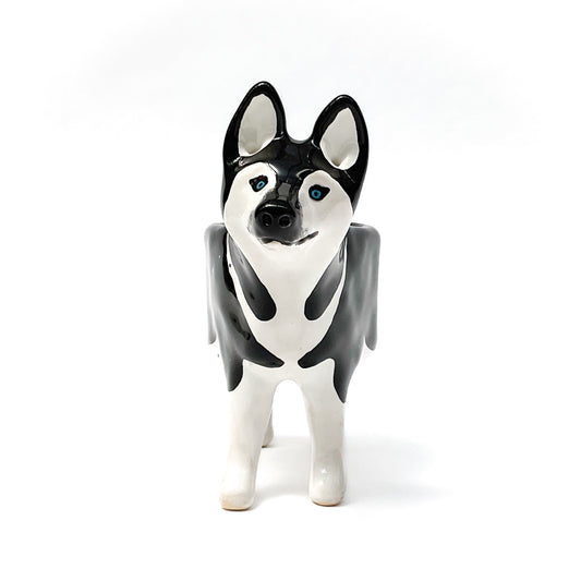 Husky Dog Planter - Ceramic Dog Plant Pot