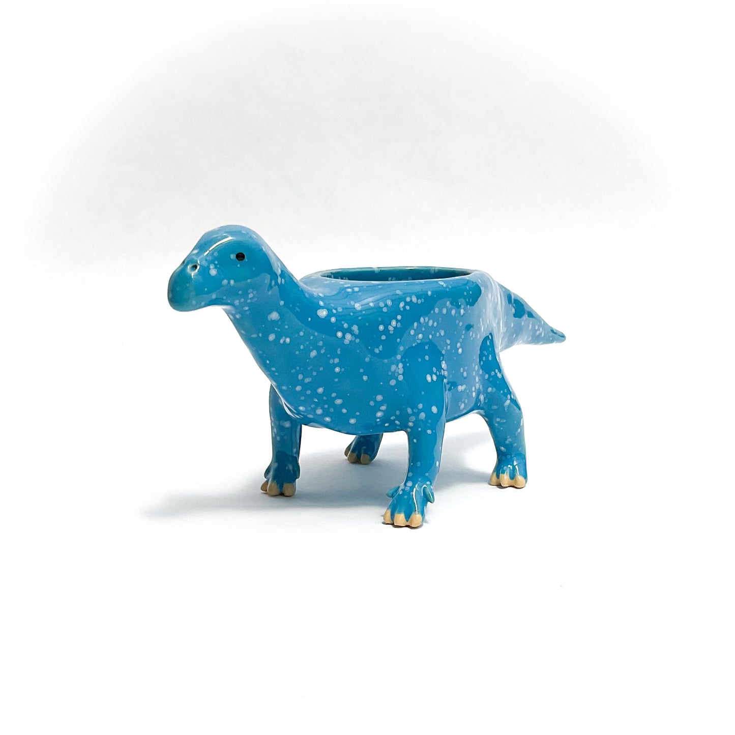 Speckled Blue Iguanodon Dinosaur Planter