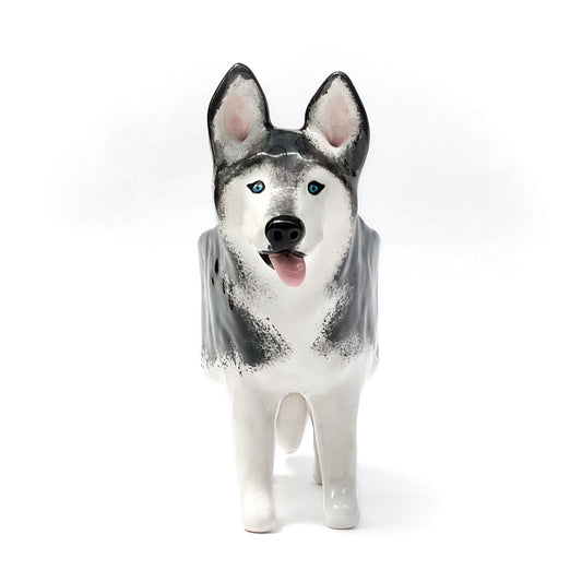 Husky Dog Planter - Ceramic Dog Plant Pot