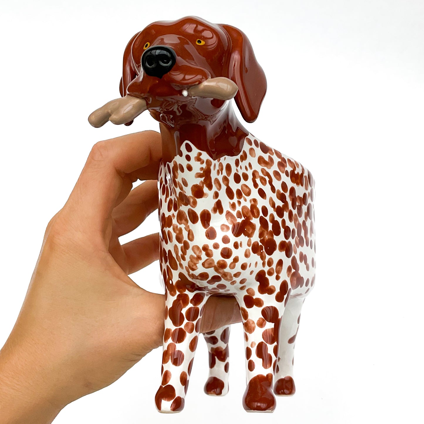 German Shorthair Pointer Dog Planter - Ceramic Dog Plant Pot