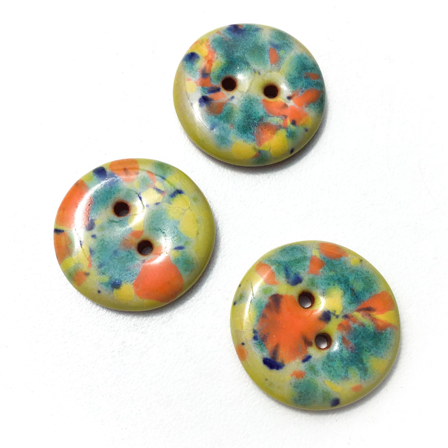 Color Splash Ceramic Buttons  - 7/8"