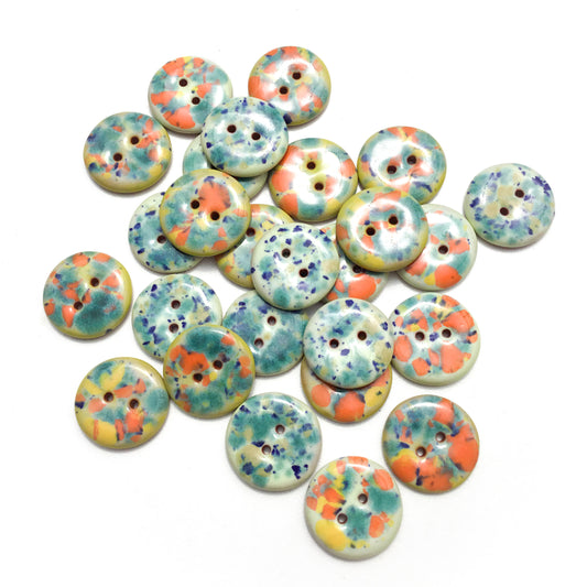 Color Splash Ceramic Buttons  - 7/8"