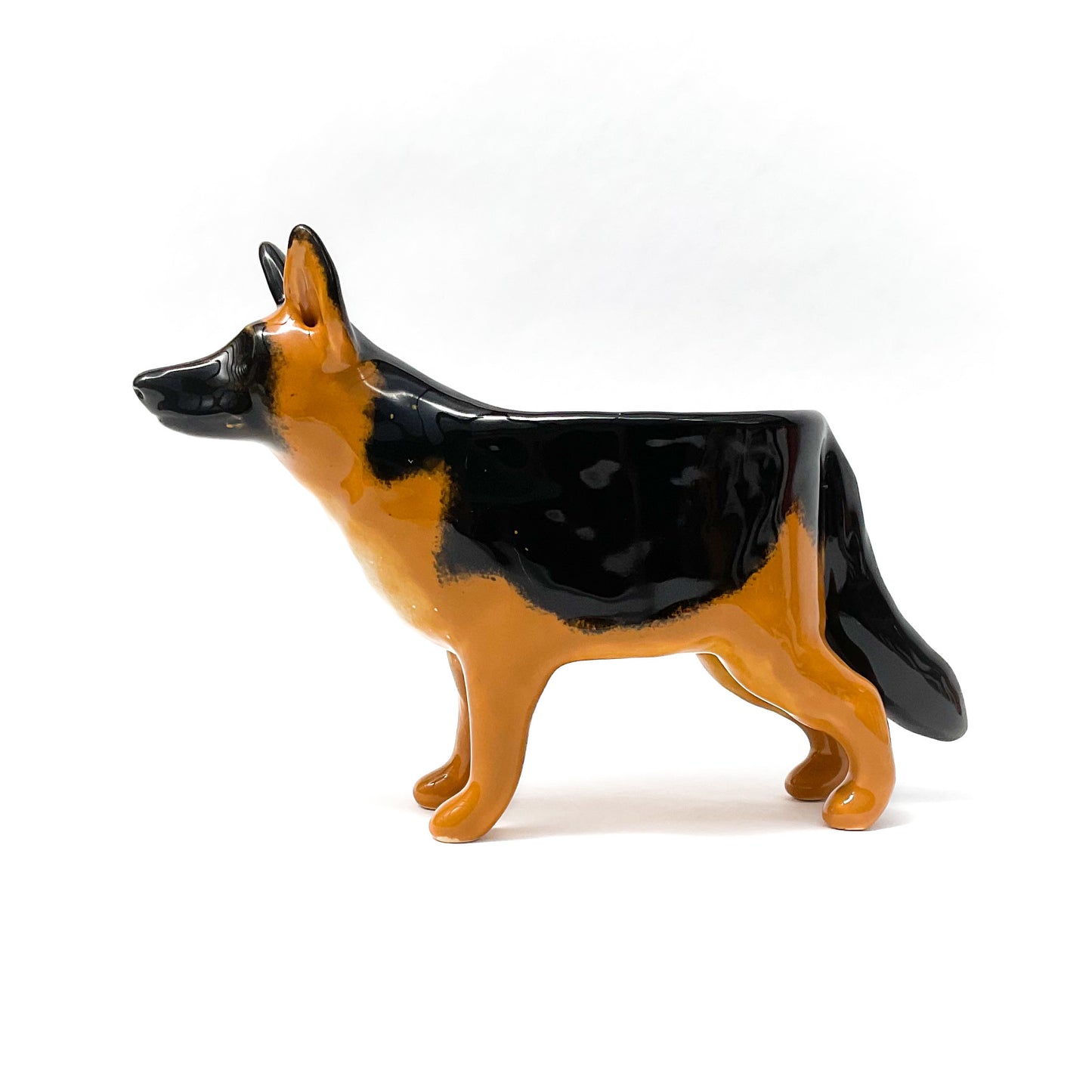 German Shepherd Dog Planter - Ceramic Dog Plant Pot