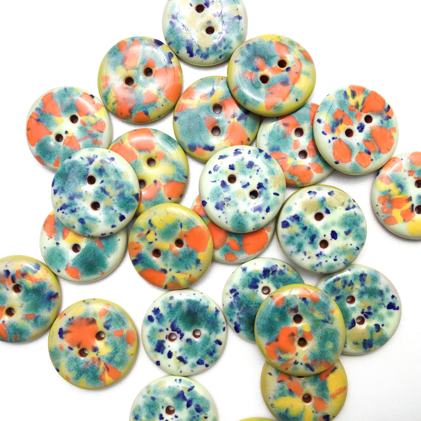 Color Splash Ceramic Buttons  - 7/8"