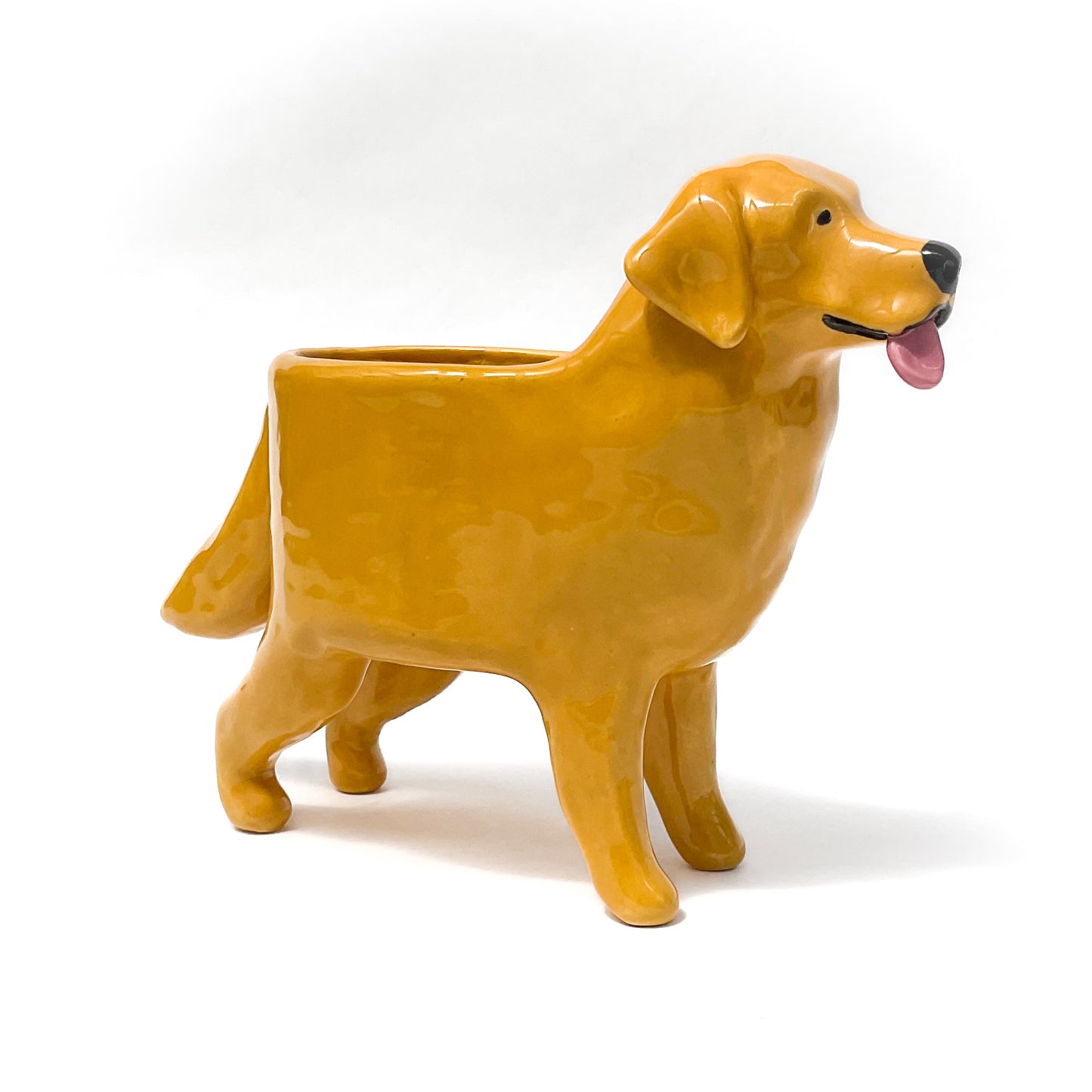 Golden Retriever Dog Planter - Ceramic Dog Plant Pot