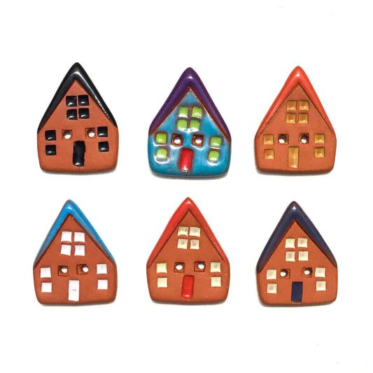 Colorful Red Clay Houses - 7/8" x 1"