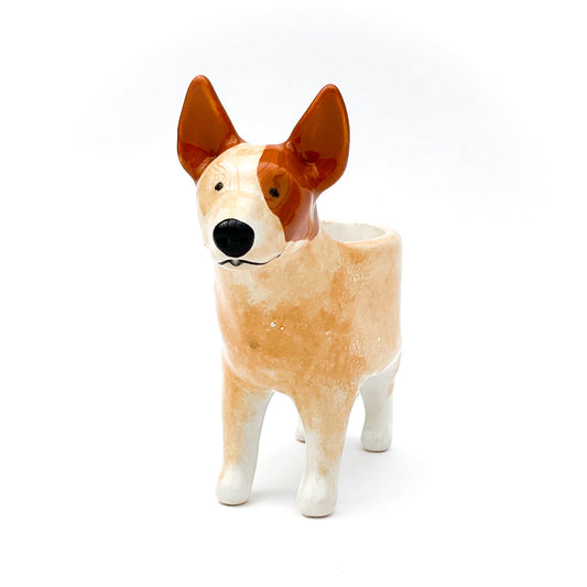 Red Heeler Dog Planter - Ceramic Dog Plant Pot