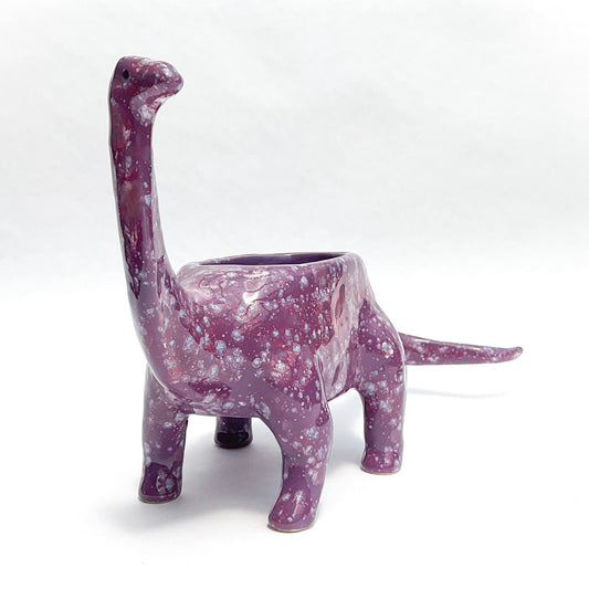 Purple Brontosaurus Dinosaur Planter