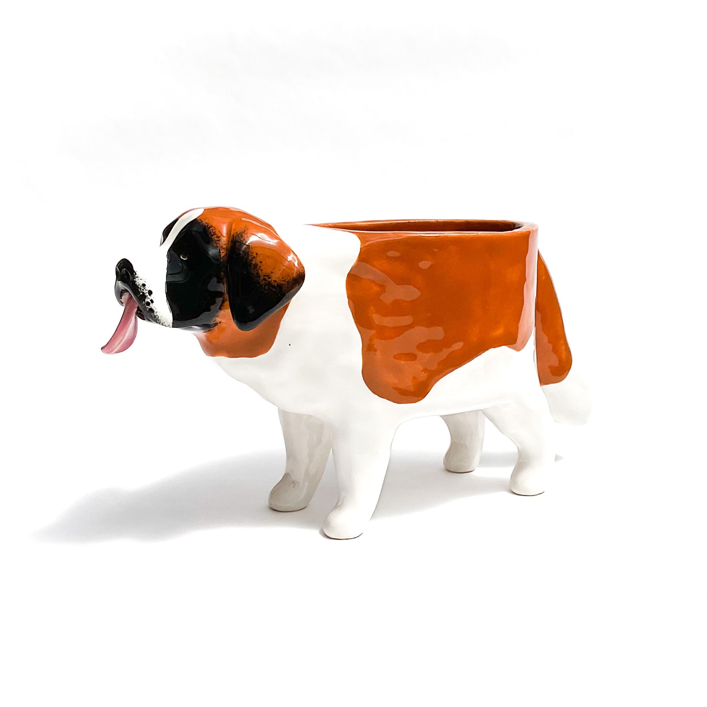 Saint Bernard Dog Planter - Ceramic Dog Plant Pot