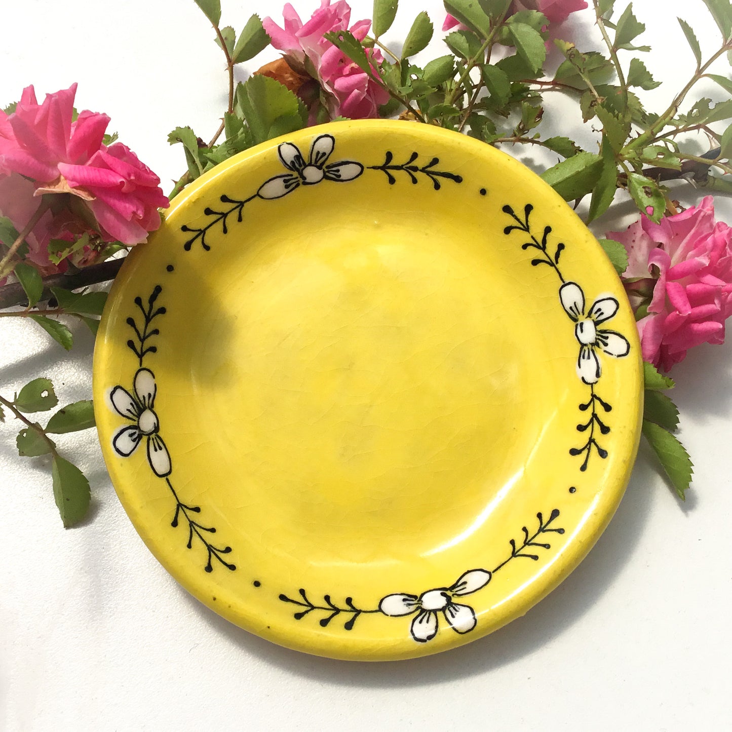 Vintage Flowers Ceramic Notion Dishes