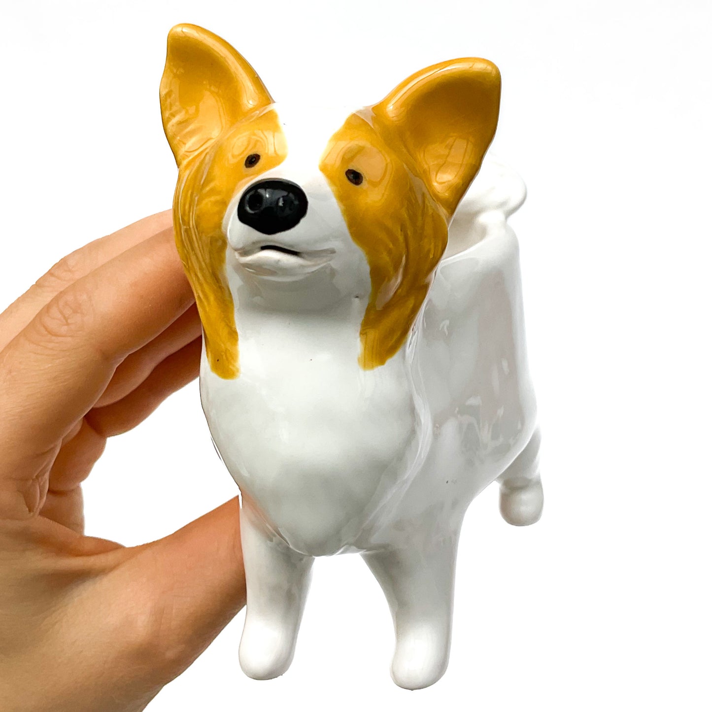 Papillon Dog Planter - Ceramic Dog Plant Pot