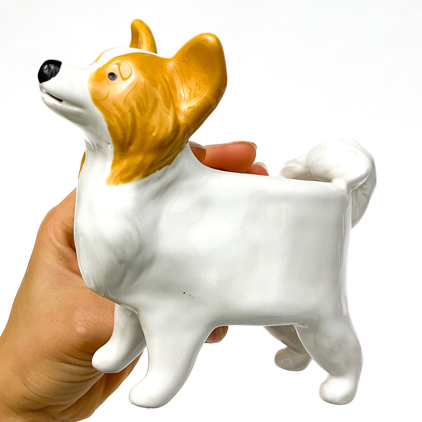 Papillon Dog Planter - Ceramic Dog Plant Pot