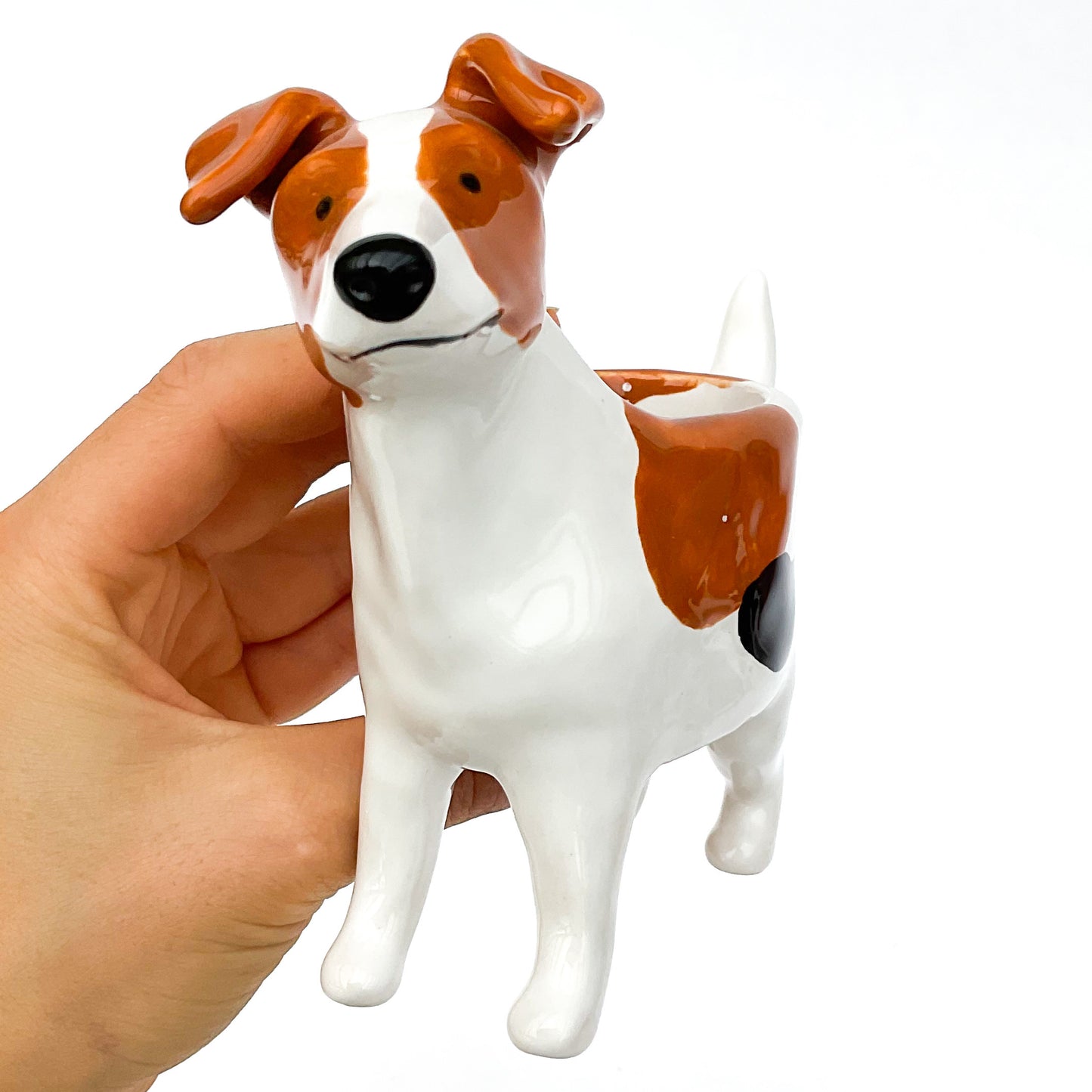 Jack Russell Terrier Dog Planter - Ceramic Dog Plant Pot