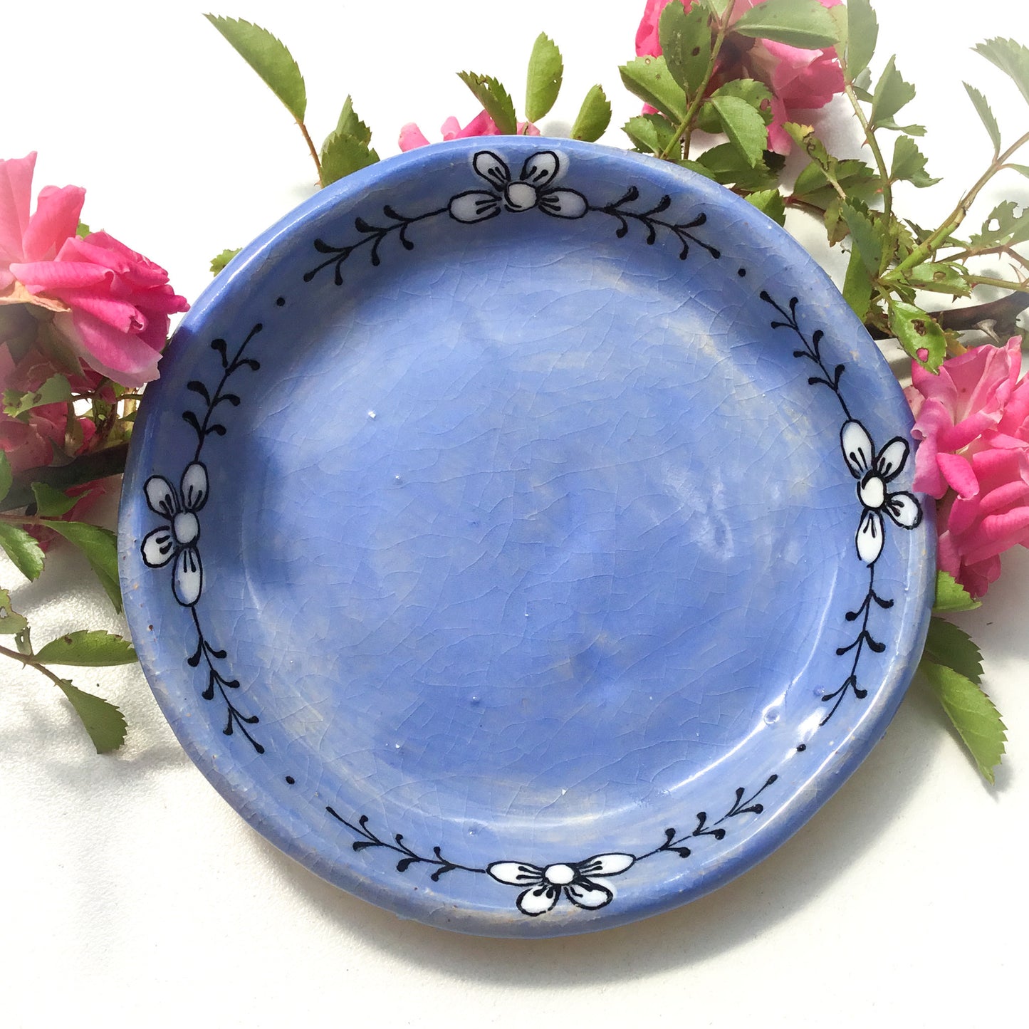 Vintage Flowers Ceramic Notion Dishes