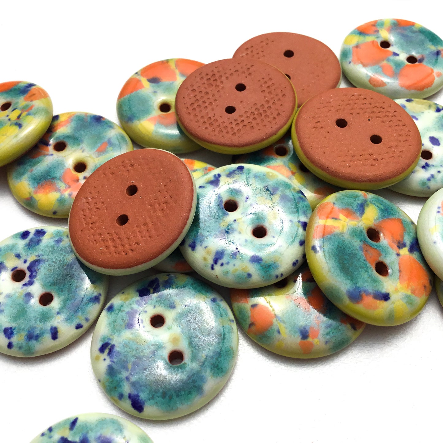 Color Splash Ceramic Buttons  - 7/8"