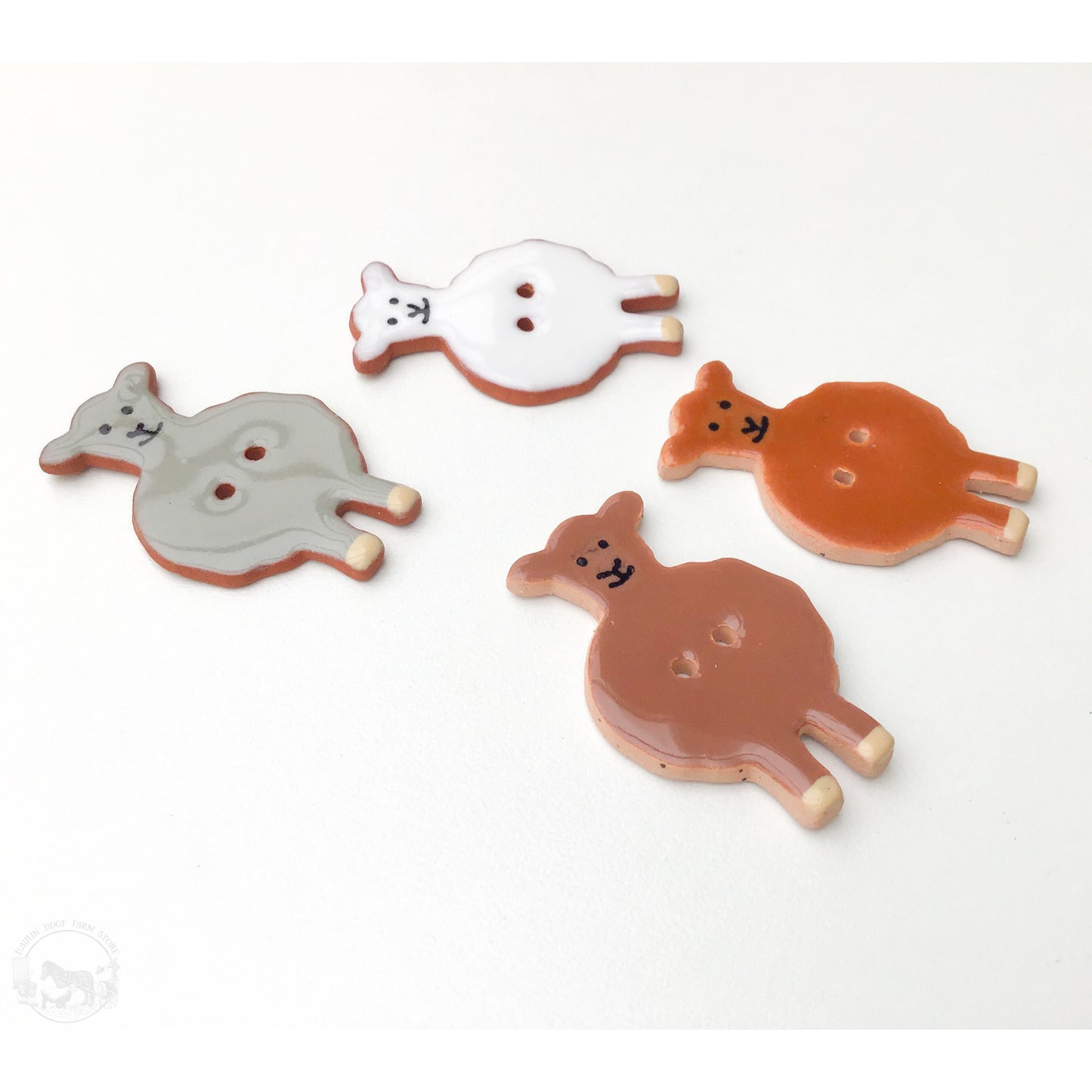 Wooly Friends Button Collection: Artisan Ceramic Sheep Buttons