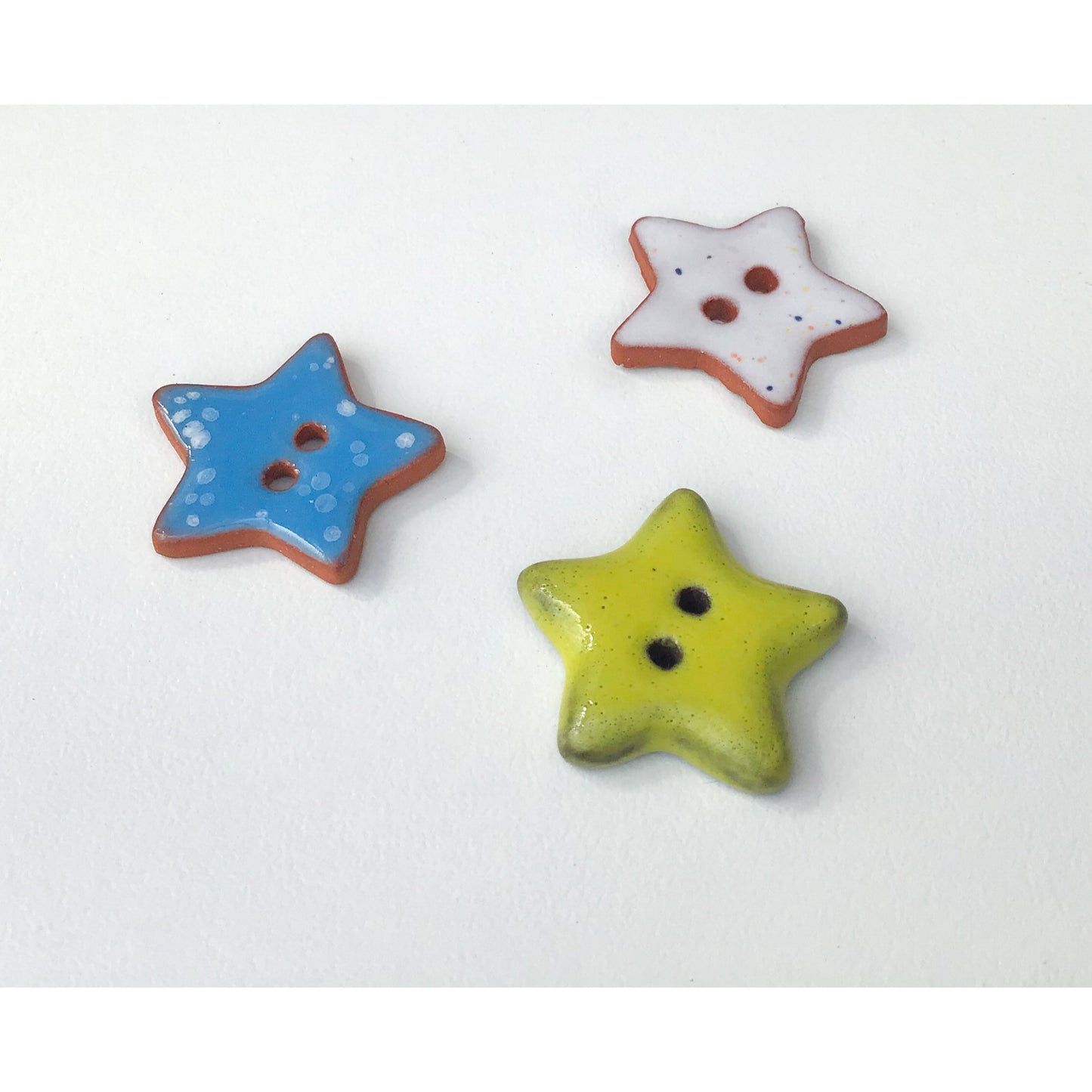 Stars Button Collection: Artisan Ceramic Buttons - Decorative Star Buttons